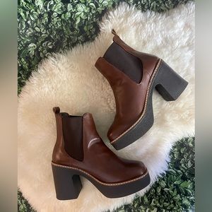 Brown Heel Booties